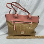 Dooney & Bourke Dooney And Bourke Beacon Weave Coral Pink Zip Tote Purse Bag Photo 13