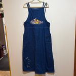 Disney Vintage The  Store Denim Strappy Maxi Dress Embroidered Winnie the Pooh L Photo 2