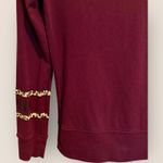 PINK - Victoria's Secret  Womens Small Maroon Sweatshirt Leopard Print Lightweight Photo 5