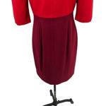 Black Halo  Colorblock Anthony Eddie Sheath Dress Red‎ Burgundy Size 10 Photo 6