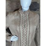 Elie Tahari  Blazer Tan Wool Silk Blend Braided Detail Woman's Size‎ Large Photo 2