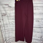 Michael Kors  MK Logo Belt Wide Leg Trouser Pants Maroon 16 NWT Photo 2