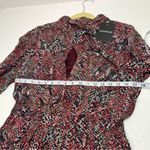 NICHOLAS Eleanor Cross Neck Keyhole Gathered Printed Midi Dress SZ 10 NEW *FLAW‎ Red Photo 8