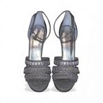 Adrianna Papell Morgan Ankle-Strap Evening Sandals Silver Sparkly Photo 1