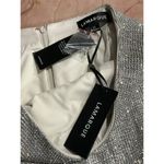 LAMARQUE Pati Rhinestone Mini Skirt in Silver XSmall New Womens Faux Leather Size XS Photo 9