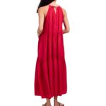 Madewell NWT  Habotai Silk Tiered Halter Dress Watermelon Red High Neck Size XXS Photo 2