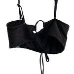 Zaful Nwt ‎ Black Crop Top Ruched Drawstring Cami Sexy swim Top US 6 Photo 2