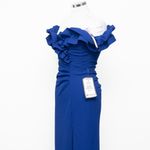 XScape  - Pandoram Long Scuba Crepe Ruffle Top Dress Photo 10