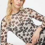 Ted Baker Aubriiy Skinny Jersey Top Shirt in Mid Gray Black Size 5 Photo 0