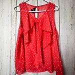 A Byer A.Byer Women's Lightweight Flowy Gauze Polka Dot Sleeveless Blouse Sz L Photo 1
