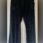 BCBGMAXAZRIA  Valour Sz M wide leg sweatpants women’s black Pull On Lounge Velvet Photo 0