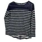 Mavi Size Small Sweater Navy & Gray Loose Knit Pullover Lightweight‎ Semi Sheer Black Photo 0