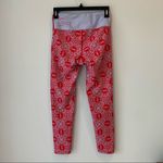 Oiselle  Cropped Stretch Red Gray Print Stretch Running Tights Leggings Small S Photo 2
