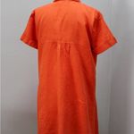 JJill Love Linen Zinnia Orange Button Front Shirt Dress Size M Lagenlook Size M Photo 9