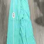 Bebe Summer Dream Turquoise Blue Sleeveless Twist Front Slinky Gown Dress Size M Photo 7