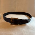 Ann Taylor  Black Leather Belt with Gold Buckle Small Photo 1