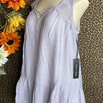 Doe & Rae ✅3/$30✅NWT Grey Embroidered Sleeveless Ruffle Tank Top | LARGE | Photo 3