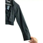 Abercrombie & Fitch Long Sleeve Poplin Wrap Cropped Top in Black Medium New Photo 2