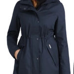 Hunter Ladies' Rain Jacket Water Resistant Cotton Smock, Navy, Size Large, NWT Photo 0