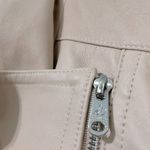 Sam Edelman  Lamb Leather Drape Front Bomber Jacket Neutral Blush Pink Size Small Photo 7