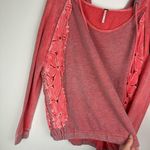 Free People Crochet Lace Hoodie Sz Small Coral Pink Photo 7