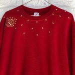 Vintage made in USA Jerzees custom studded sweatshirt‎ women’s size XL Red Photo 2