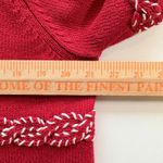 Liz Claiborne Red Knit Turleneck Sweater Festive Braided Detail Women XL Photo 5