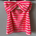 Kate Spade Women’s Georgica Beach Stripes Bow Bandeau Tankini Top Size Small Photo 0