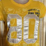 PINK - Victoria's Secret  Orange Yellow Football Tee Shirt Capped Sleeves XS Photo 5