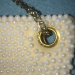 WALBORG vintage hand beaded pearl wristlet with gold chain NEW Photo 10