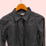 Harley Davidson 90’s-y2k black striped stretchy french cuff Harley-Davidson button front blouse Photo 1