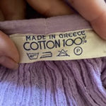 Boho Lilac Crinkle Cotton Off Shoulder Top Cottagecore Greece Women’s M Purple Size M Photo 2