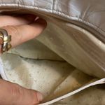 80s VINTAGE WHITE GENUINE LEATHER STUDDED PURSE / OVERSIZED CLUTCH Photo 6