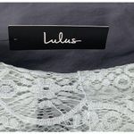 LULUS NWT $69 Sheer Lace Lined Open Waist Sheath Pencil Dress Size S Blue Photo 5