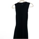 AllSaints Midi Dress Size 4 Black Ribbed Knit Asymmetrical Hem Sleeveless Mia Photo 4