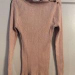 BEAUTIFUL Inc International light pink gold glitter large L womens sweater VNC Photo 0