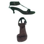 Donald Pliner Expresso Brown Cork Leather Shoe New Wide Ankle Strap $325 NIB Size 10 Photo 1