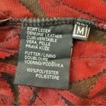 ECHT  Leder Vtg Red Leather cutout Leaves on Netting Jacket Sz M Medium Blazer Photo 9