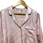 Victoria's Secret  Pink Satin Pajama Top M Button Down Long Sleeve Lounge Feminine Photo 2