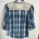 Cupid’s Diary Blue and White Button Down Shirt Photo 4