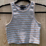 Sws essential cropped stripe tank top size‎ small. Tan Photo 0
