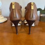 Michael Kors Brown Braided Leather Strappy Heels Sandals Size 10M Photo 3