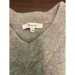 Madewell  Vneck Gray Long Sleeve 100% Merino‎ Wool Size Small Fair Trade Factory Photo 2