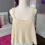 Le lis Cream Ribbed Sleeveless Tank Top Photo 0
