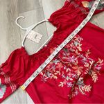Free People  Dress NWT embroidered off shoulder fleur du jour womens Red (xsmall) Photo 2
