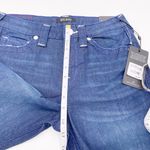 True Religion NEW Riley Big T Raw Hem Mid-Rise Bermuda Short Moonstone Denim 27 Photo 8