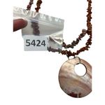 Mother of Pearl and coral double layer statement necklace Pink Photo 9