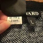 Nina Leonard  black and white leopard print cardigan sweater Size Large Photo 6