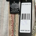 Soho Apparel Striped Linen One Button Ruched Sleeve Blazer White Orange Medium Photo 2