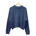 Madewell Eyelash Yarn Crewneck Sweater Denim Marl Blue Textured Knit Size XL Photo 3